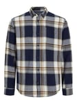 JACK & JONES Men's Jjeclassic Autumn Check Shirt Ls Sn Long Sleeve, Dark Navy, M