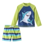 Aisyee Baby Boy Swimsuit Long Sleeve Swimming Costume with Board Shorts Baby Boy Rash Guard Swimwear 12-18 Months