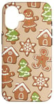 iPhone 16 Christmas Gingerbread Men - Gingerbread House Pattern Case