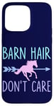 Coque pour iPhone 15 Pro Max Équitation Barn Hair Don't Care Funny Equestrian Rider