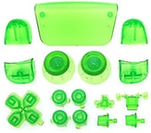 Ensemble complet de boutons de joysticks Dpad R1 L1 R2 L2 Touche de direction ABXY Boutons pour manette Sony PS5 (Rose) (Vert transparent)