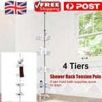 4 Tier Telescopic Bathroom Wall Corner Shelf Rack Shower Caddy Storage Organizer