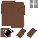 Protective cover for Sharp Aquos R8 Pro flip case faux leather brown mobile phon