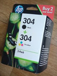 HP 304 Pack 2 Cartouches d'Encre Noire + Trois Couleurs 3JB05AE HP DeskJet ENVY