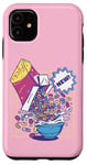 Coque pour iPhone 11 Fresh Out of Fucks Céréales Drôle Ironique Sarcastique Rétro Comic