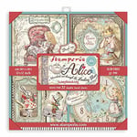 Stamperia International Scrapbooking Pad-Double Sided Sheets-Alice in Wonderland & Through The Looking Glass, Various, 12 x 12 cm