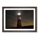 Big Box Art Architecture Lighthouse Beacon Framed Wall Art Picture Print Ready to Hang, Walnut A2 (62 x 45 cm)