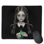 Death Bores Me Wednesday Addams Family Customized Designs Non-Slip Rubber Base Gaming Mouse Pads for Mac,22cm×18cm， Pc, Computers. Ideal for Working Or Game