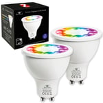 Ajax Online Smart Zigbee Pro GU10 LED RGBCW Spotlight Bulbs - Works with Philips Hue* SmartThings, Alexa & Google Home (Hub Required) Choose up to 16 Million Colours, 300 Lumens (Pack of 2-30° Beam)