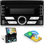 [New] 2G+64G Android 13 Autoradio 2 Din Carplay Android Auto Lien Miroir avec Écran Rétractable de 7 Pouces, avec WiFi GPS Bluetooth 5.1 FM/USB/AUX/EQ/TF Commandes au Volant