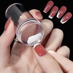 Transparent Nagelstempel med Skrapa 2 st Jelly Silikon Stempel för Franska Naglar Manikyr Set Naglar Konststempel Verktyg Set (1 set)