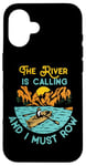 iPhone 16 Rowing Row Boat Retro Vintage The River Is Calling And I Case