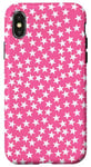 Coque pour iPhone X/XS Rose et blanc, étoiles