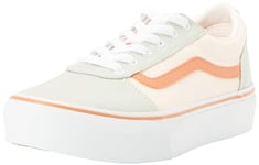 Vans Ward Platform Canvas Basket, Pastel Block Multi, 23 EU