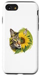 Coque pour iPhone SE (2020) / 7 / 8 Chat mignon jaune assis parfum tournesol papillon