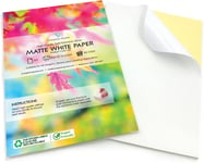 100 feuilles A4 de papier autocollant blanc mat,feuilles autocollantes pour impression jet d'encre et laser,papier d'impression pour applications graphiques et d'étiquetage HD