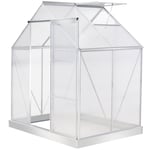 Walk-In Greenhouse Polycarb. Panels Aluminium Frame Sliding Door