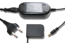 vhbw Bloc d'alimentation, chargeur adaptateur compatible avec Panasonic Lumix DMC-FZ1000 appareil photo, caméra vidéo - Câble 2m, coupleur DC