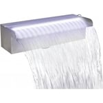 vidaXL Fontaine rectangulaire de piscine avec LED Inox 30 cm