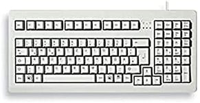 CHERRY G80-1800, Deutsches Layout, QWERTZ Tastatur, kabelgebundene Tastatur, kompakt, platzsparend, ergonomisch, mechanische Tastatur, MX SWITCHES, hellgrau