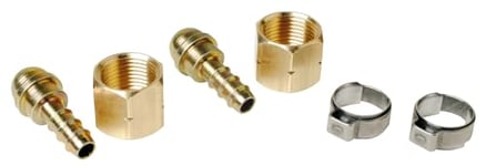 Express, 963R, Kit de 2 Raccords/Tétines pour Tuyau, d 6.3 mm avec Écrou 3/8e Gauche + 2 Colliers, Accessoire Fer à Souder, Lampe à Souder, Fer de Couvreur, Chalumeau d'Étanchéité, Pièces de Rechange