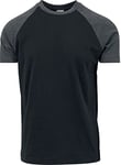 Urban Classics Men's Raglan Contrast Tee T-Shirt, Black/Charcoal, M