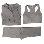 Set Gym Kläder Träningsoveraller Toppar Och Leggings för Fitness Sport För Kvinnor 3pcs ArmyGreen S