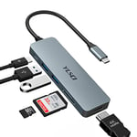 YLSCI Hub USB 6 en 1 avec Sortie HDMI 4K, 100 W PD, 2 Ports USB 3.0, Lecteur de Carte SD/TF pour MacBook Pro, Air, Dell, Lenovo