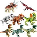 8x Jurassic World Dinosaurier T-Rex Figurer Byggklossar Leksaker Block Bästa Barnpresent Flerfärgad-Xin multicolor