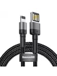 Baseus Cafule Double-sided USB Lightning Cable 1.5A 2m (Gray+Black)