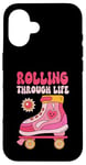 Coque pour iPhone 16 Roller Derby Retro Vintage Design pour Femmes Roller Patinage