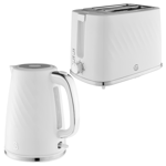 Swan Windsor Kettle & 2 Slice Toaster Kitchen Set (White) 🚚💨