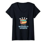 Womens Keep Hot-Dogs Out of Women's Sports Female Athletes Support V-Neck T-Shirt