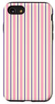 Coque pour iPhone SE (2020) / 7 / 8 Rose violet rayé esthétique girly preppy pastel rayures