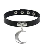 Choker Halvmåne Collar Halsband PU-läder Crescent Moon