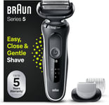 Braun Series 5 51-W1600s Electric Shaver for Men with EasyClick Body Groomer Wet