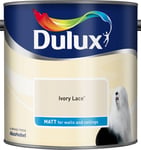 Dulux Smooth Creamy Matt Emulsion Paint - Ivory Lace  2.5L -Walls and Ceiling