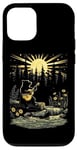 Coque pour iPhone 15 Cottagecore Ours esthétique jouant de la guitare banjo