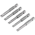 Lot de 5 embouts de tournevis en acier allié S2, longueur 50 mm 1/4" à tige hexagonale, jeu d'embouts de tournevis magnétiques en forme de U, embout