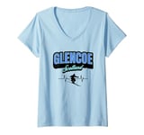 Womens Glencoe Scotland s Heartbeat Ski Trip V-Neck T-Shirt