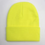 (Fluoresoiva keltainen) Kiinteä Unisex Pipo Syksy Talvi Villa Sekoitukset Pehmeä Lämmin Neulottu Lippalakki Miesten Naiset SkullCap Hatut Gorro Ski Caps 24 väriä Pipot