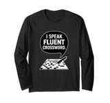 I Speak Fluent Crossword, Funny Crossword Puzzle Long Sleeve T-Shirt