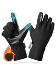 INBIKE Gant Velo Homme Hiver Femme Gants Ski Moto Trotinette Electrique Imperméables Pluie Tactiles Cyclsime Thermique Equipement Chaud Sport Noir S