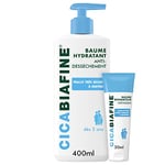 Cicabiafine Baume Hydratant Anti-Dessèchement, Pour Peaux très Sèches à Irritées, Flacon pompe de 400 ml + Cicabiafine Baume Réparateur Crevasses, Tube de 50 ml