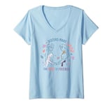 Disney Frozen Anna and Elsa Sister Make the Best of Friends T-Shirt avec Col en V