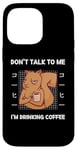 Coque pour iPhone 14 Pro Max Squirrel Don't Talk To Me I'm Drinking Coffee Style japonais