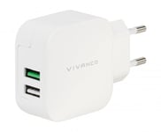 Vivanco Lader 2xUSB-A 3.4A (2.4+1A) 18W Hvit