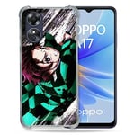 Cokitec Coque Renforcée pour Oppo A17 Manga Demon Slayer Tanjiro