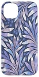 iPhone 14 Plus Fern Leaf Design Abstract Nature Pattern Lilac Blue Case