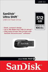 SanDisk Ultra Shift 512GB USB 3.0 Flash Drive Up to 100MBs SDCZ410-512G-G46 New